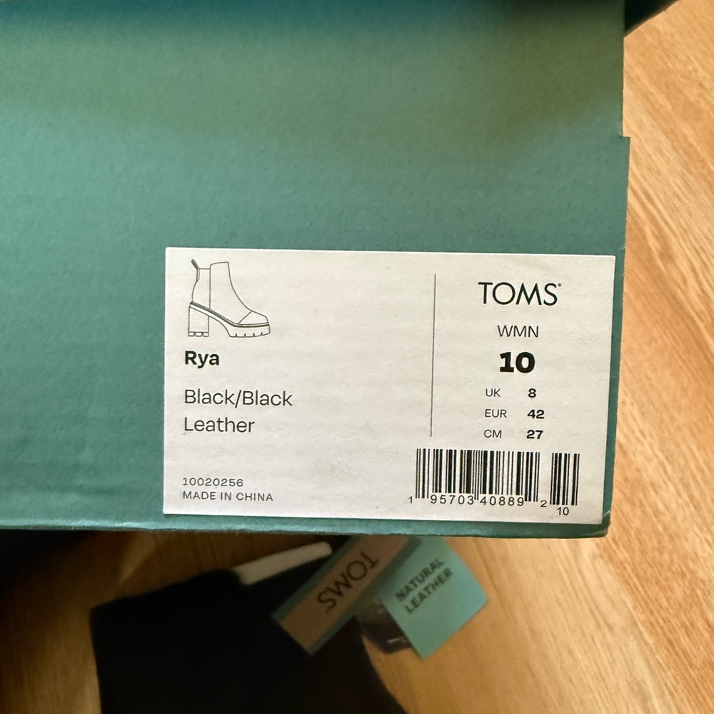 TOMS Women's Rya Round Toe Zippered Booties, Black - Size 10 - Picture 4 of 4
